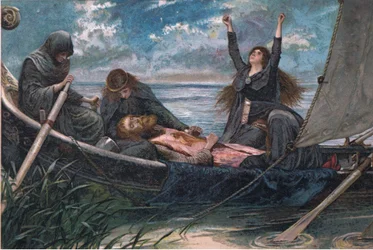 Das Ableben von Arthur, Illustration aus Tennyson Bilder veröffentlicht von E P Dutton & Co, ca. 1900